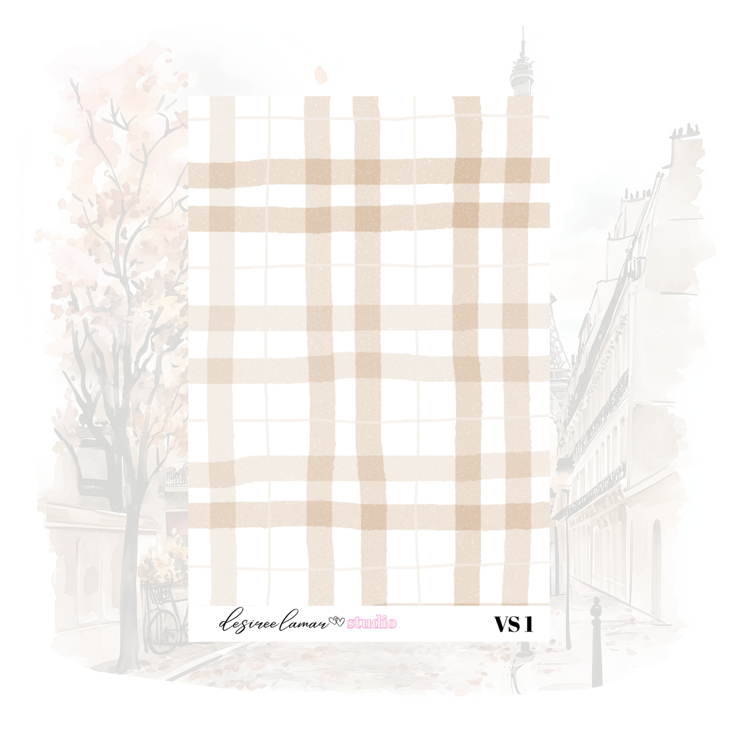 Gingham Vintage Soul - Tearable Sticker Paper