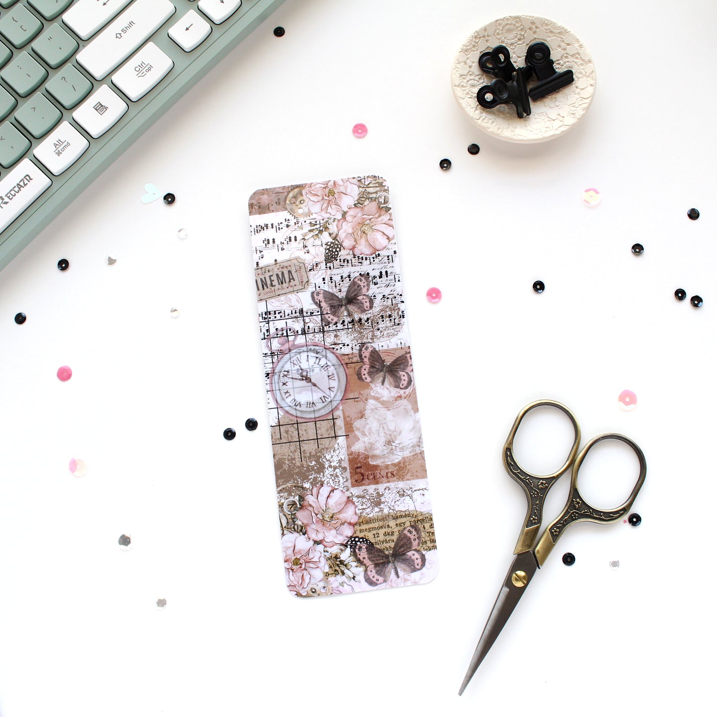 Vintage Soul Collage Wide Bookmark