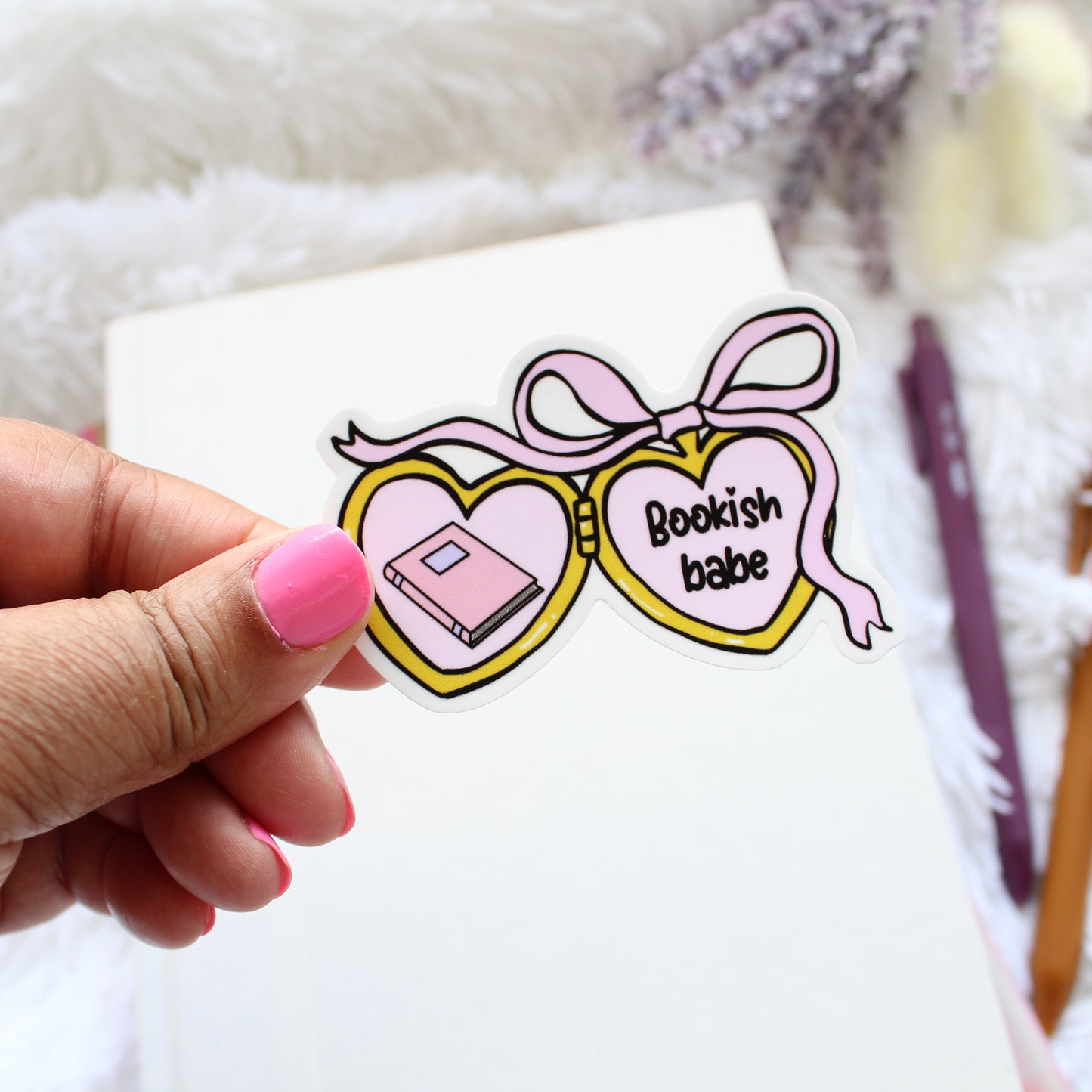 Bookish Babe Locket Sticker