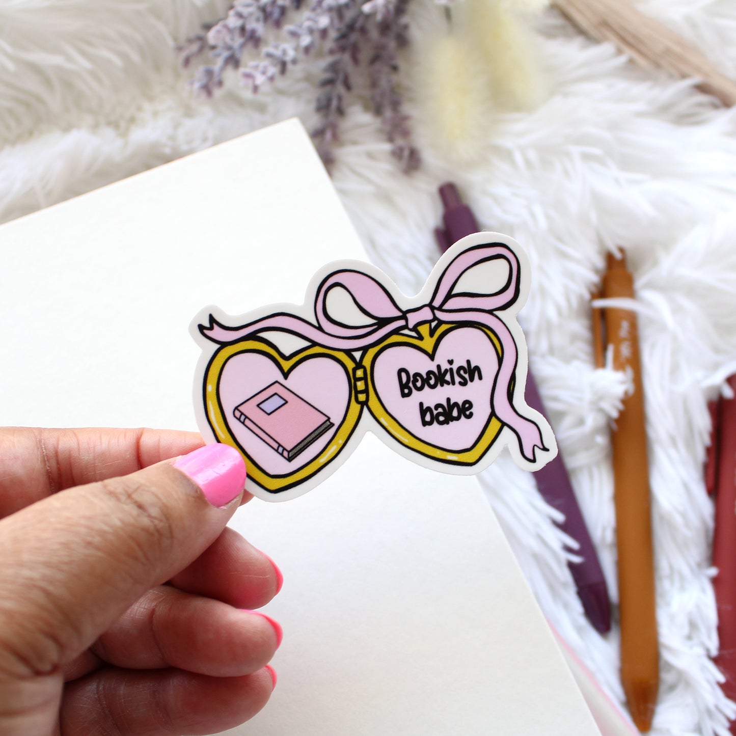 Bookish Babe Locket Sticker
