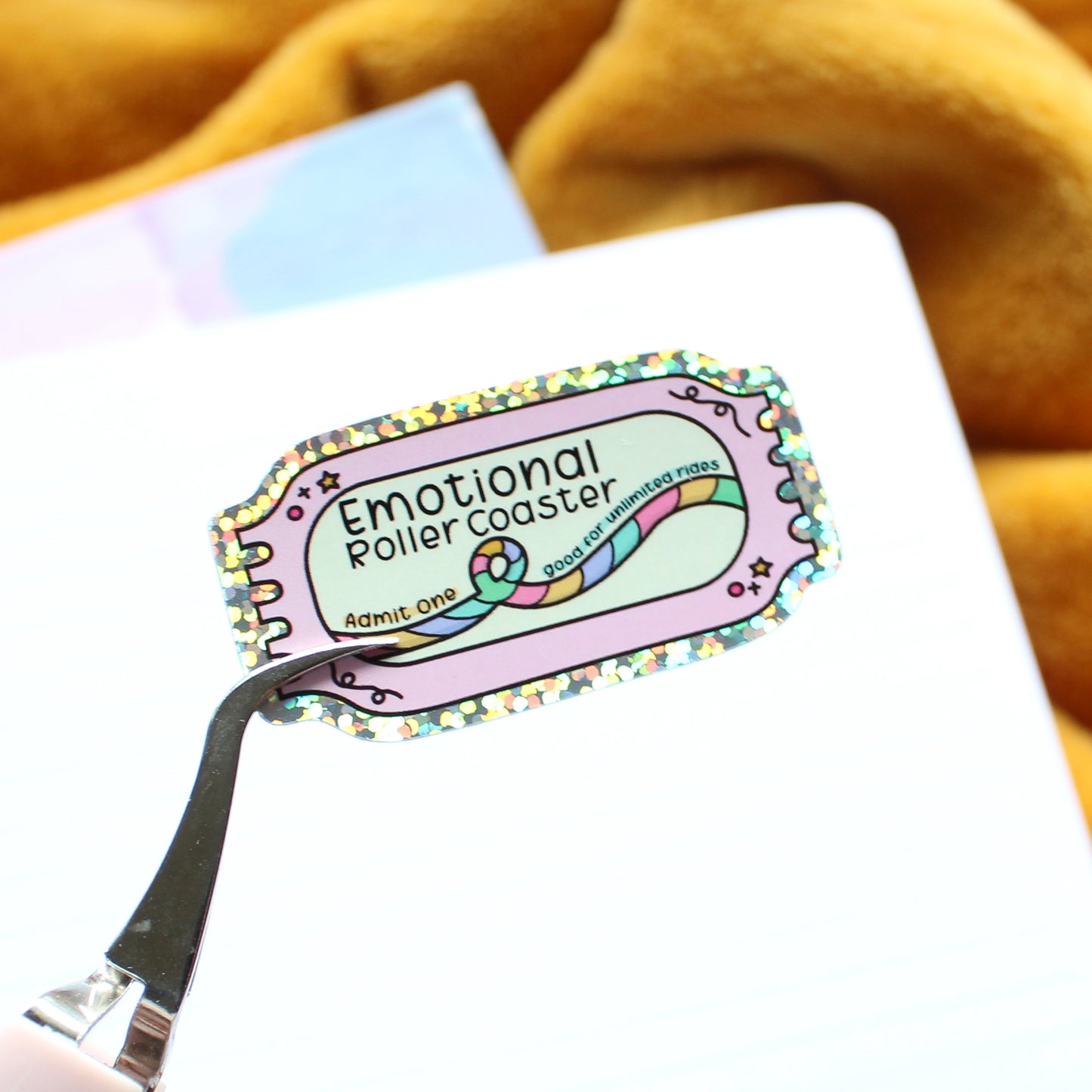 Glitter Emotional Roller Coaster Vinyl Sticker