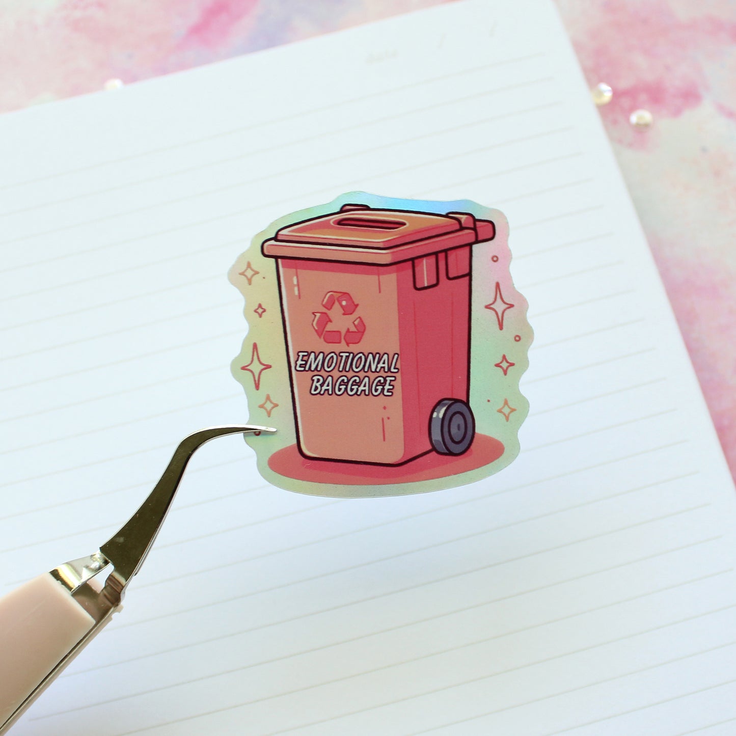 “Holographic Emotional Baggage Vinyl Sticker