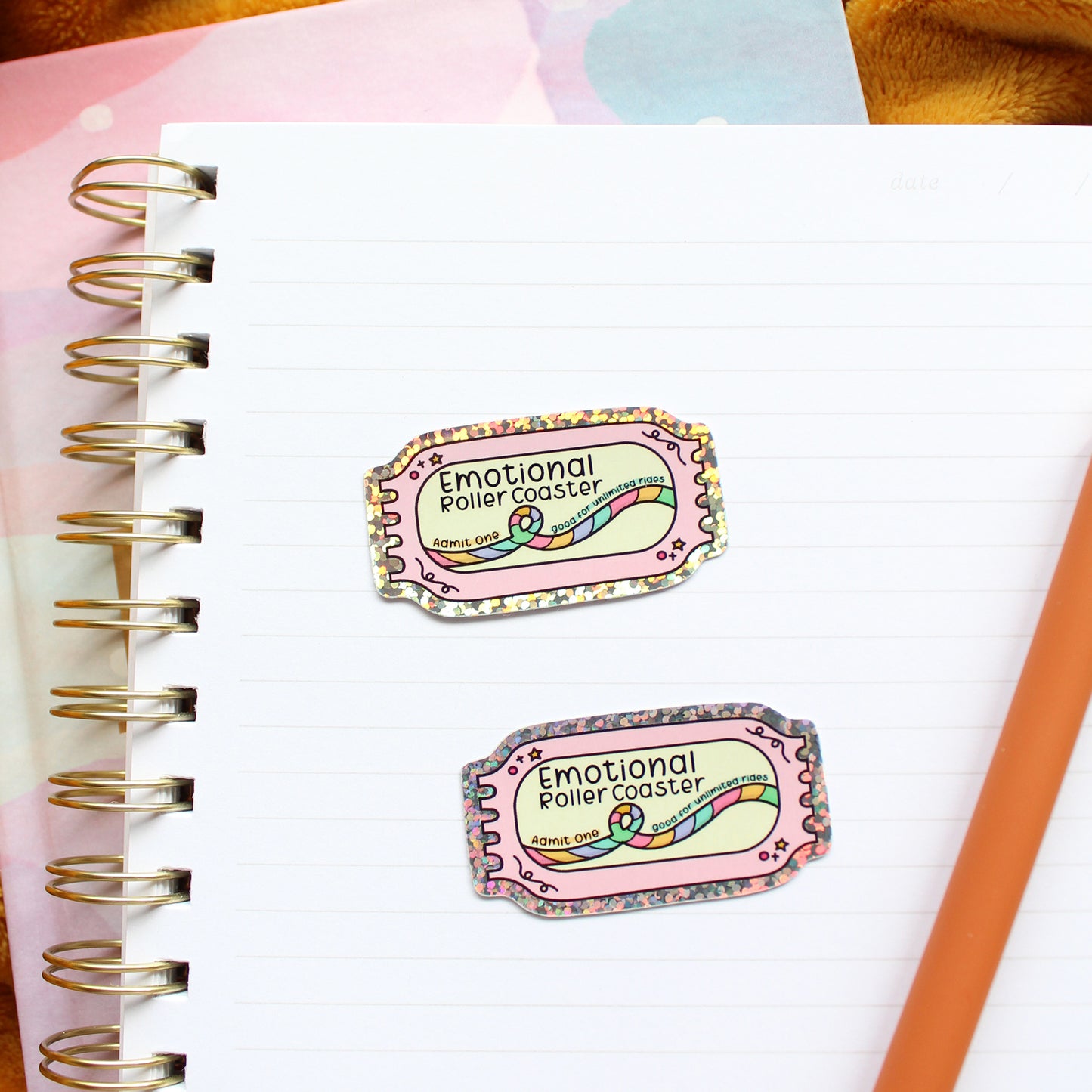 Glitter Emotional Roller Coaster Vinyl Sticker