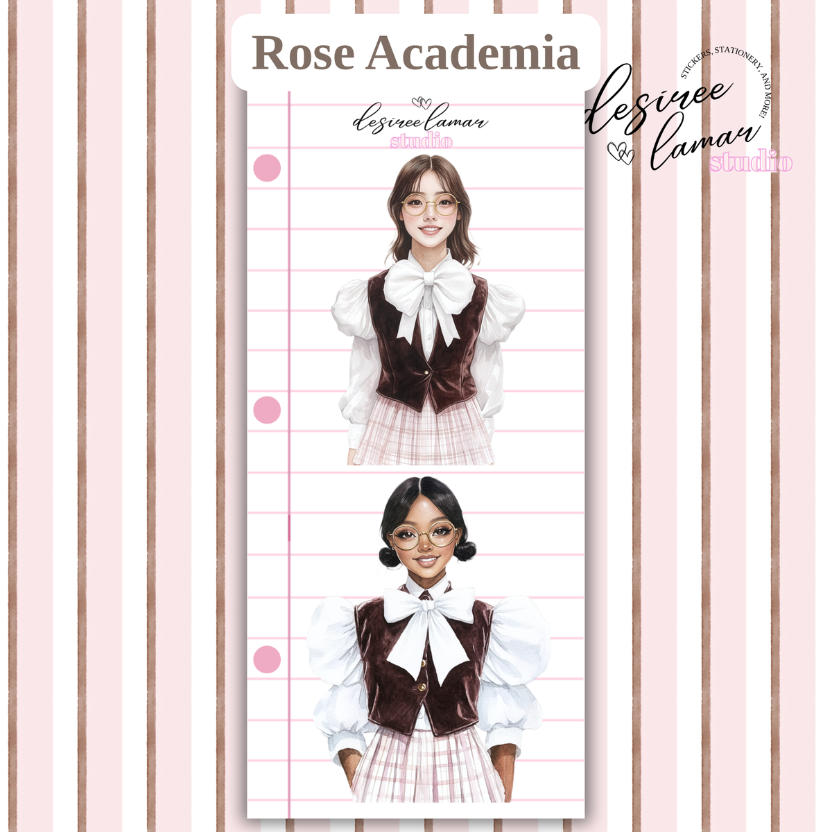 Rose Academia Sticker Sheet Bundle - Includes 8 Sticker Sheets