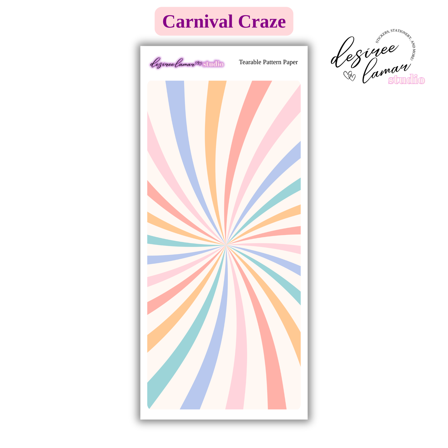 Carnival Craze Tent Tearable Pattern Sticker Paper
