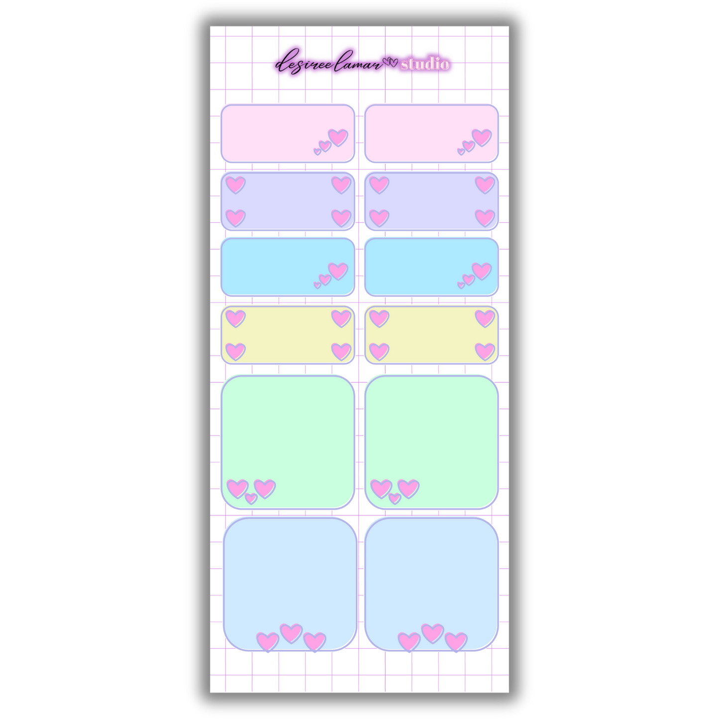 School Spirit Heart Quote Boxes Sticker Sheet