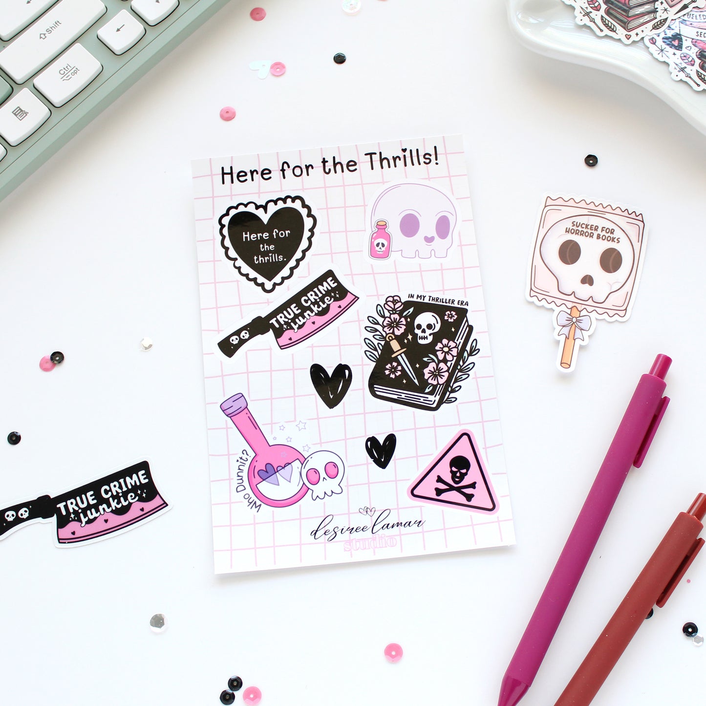 Here for The Thrills Glossy Sticker Sheet