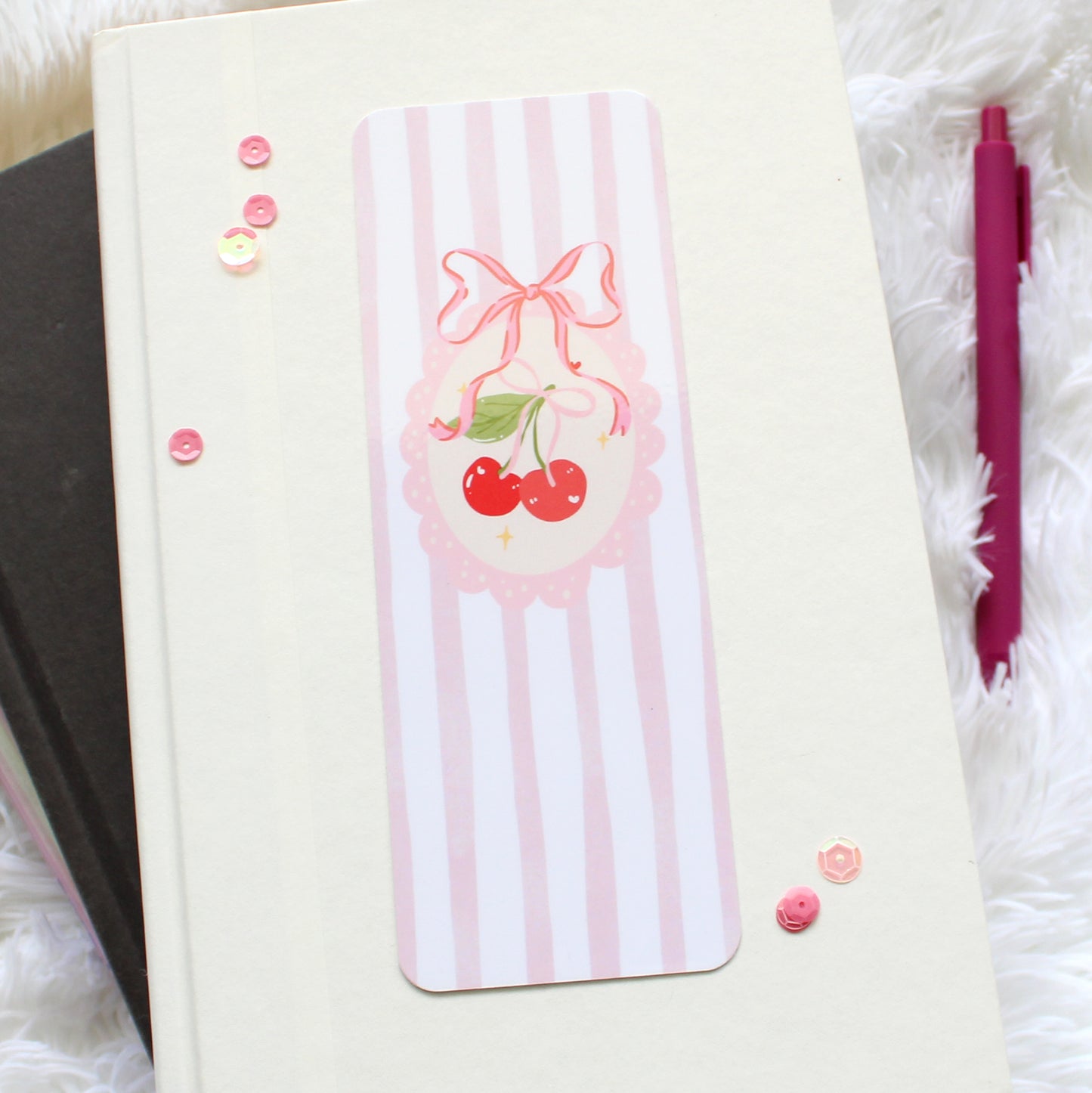 Cherry Scallop Bookmark, Wide