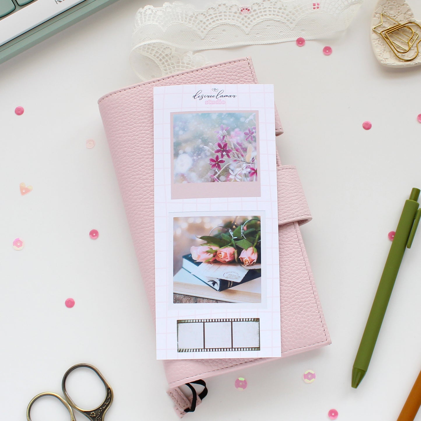 Gingham Garden Sticker Collection | Floral Planner Stickers
