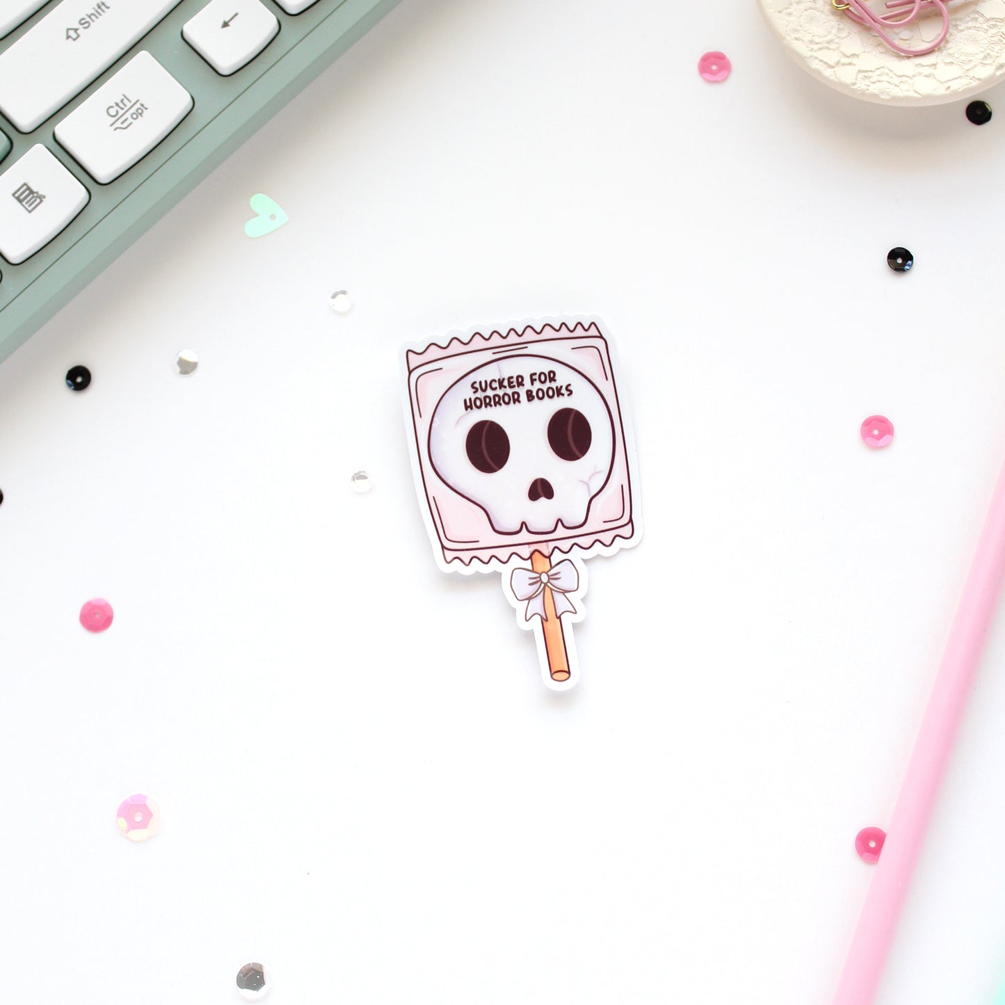 Sucker for Horror Book Die-Cut Sticker