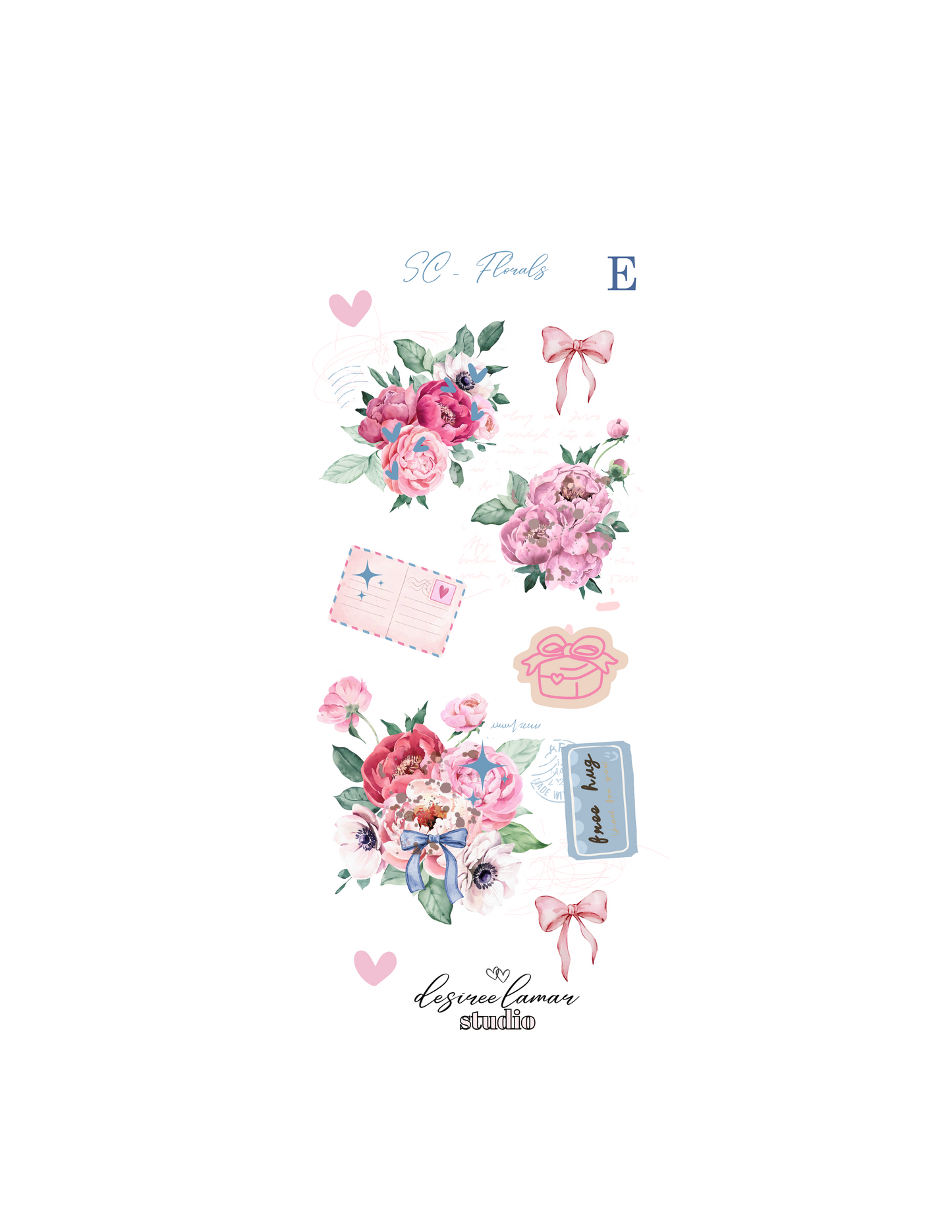 Summer Coquette Florals Sticker Sheet E