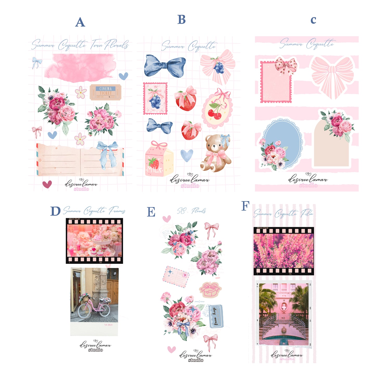 Summer Coquette Florals Sticker Sheet E