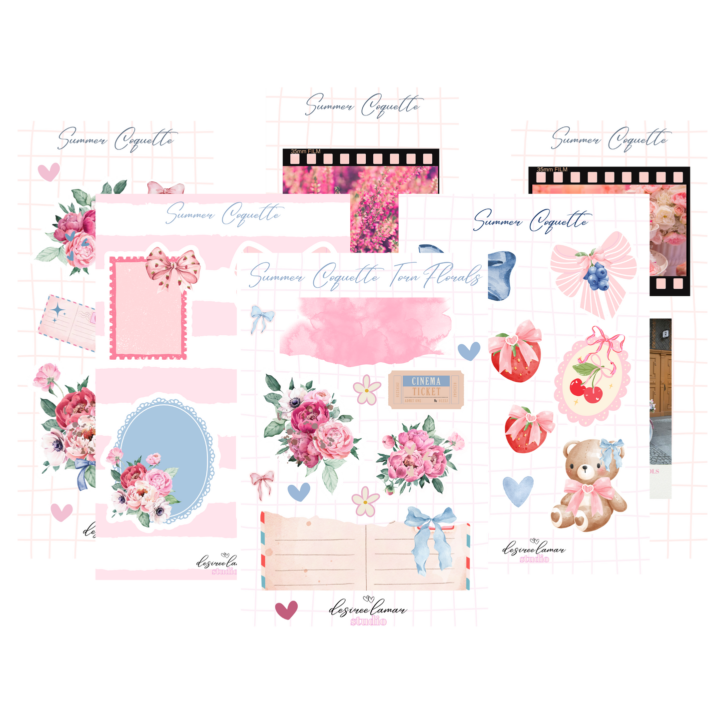 🌸 Summer Coquette Sticker Sheet Bundle