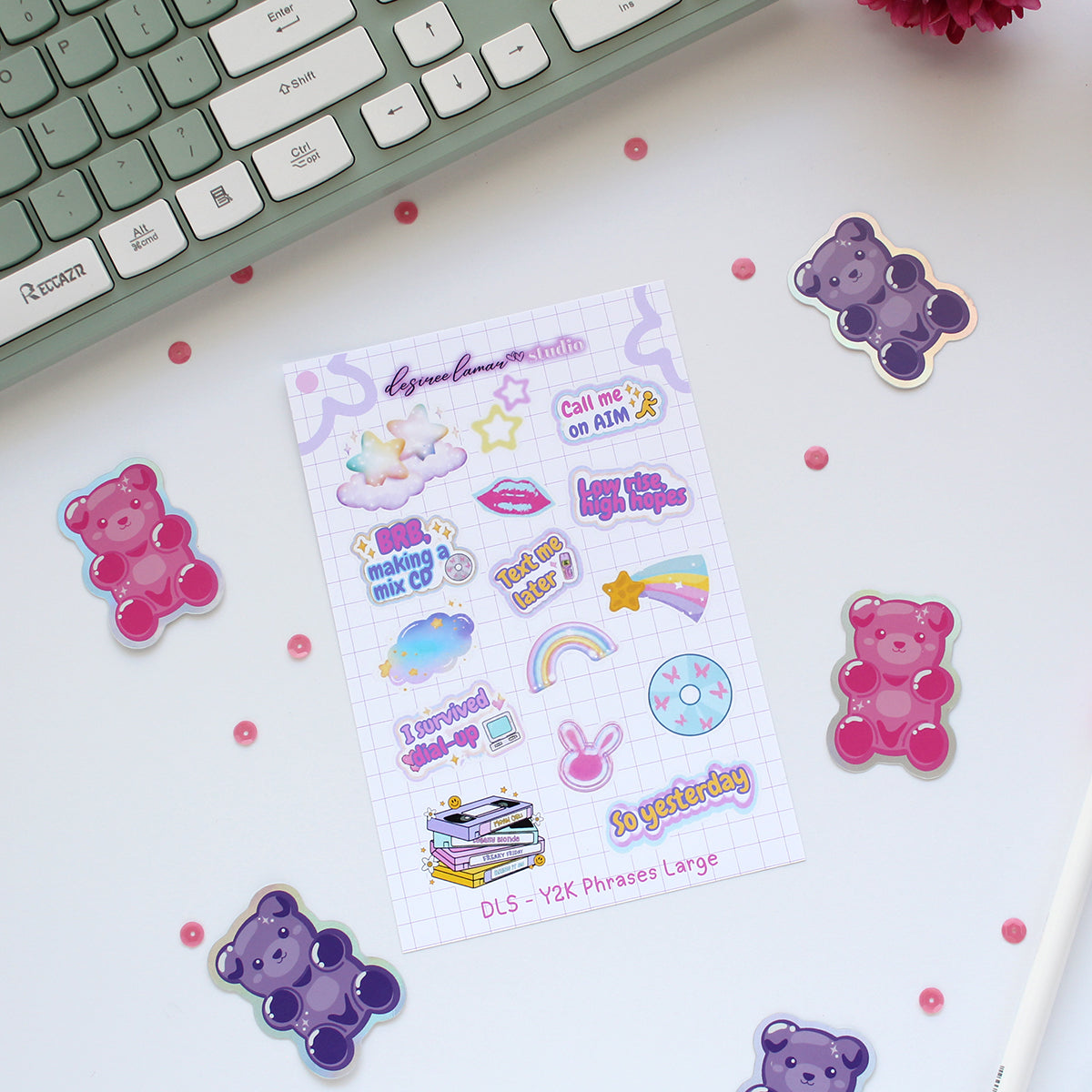 Y2K Phrase Sticker Sheet