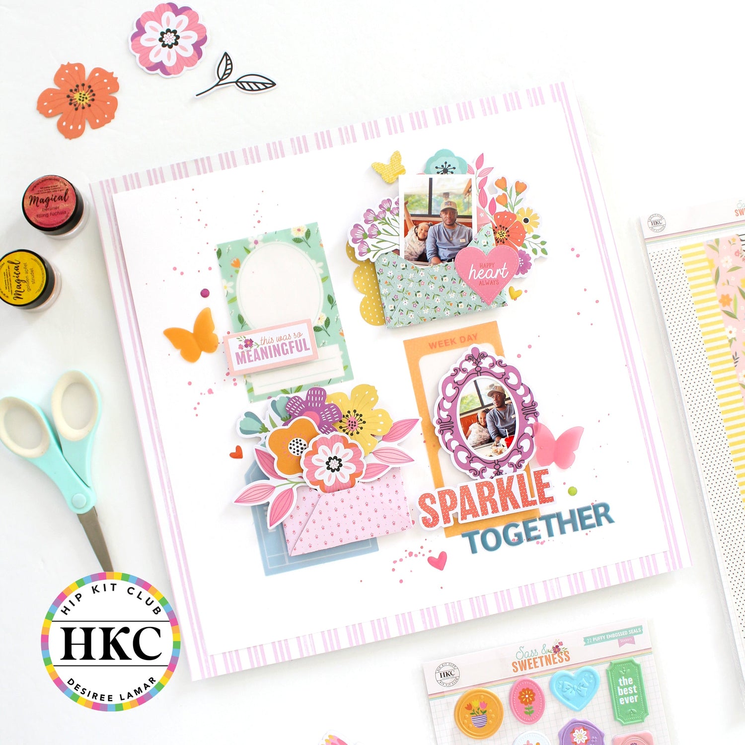 Sparkle Together Scrapbook Layout