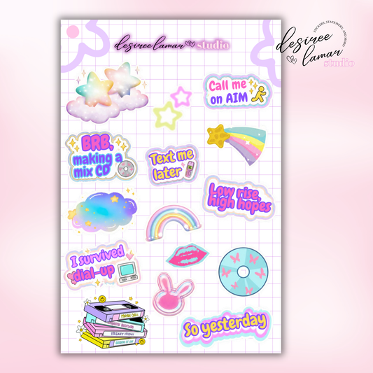 Y2K Phrase Sticker Sheet