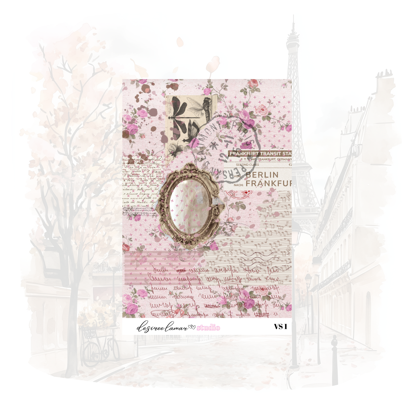 Floral Collage Vintage Soul  - Tearable Sticker Paper