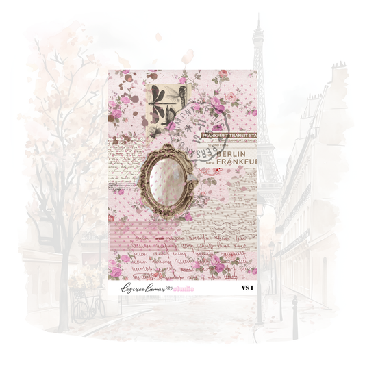 Floral Collage Vintage Soul  - Tearable Sticker Paper