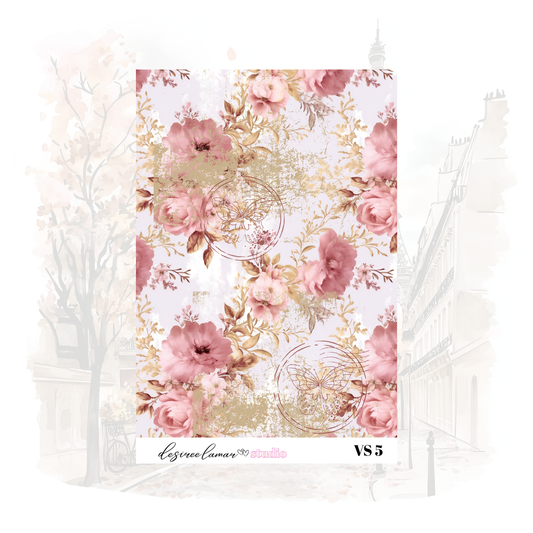 Distressed Florals Vintage Soul  - Tearable Sticker Paper