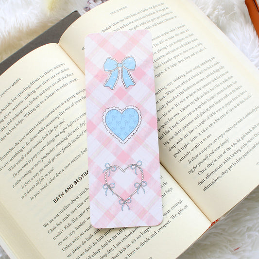 Blue Bow Trio Bookmark, Wide