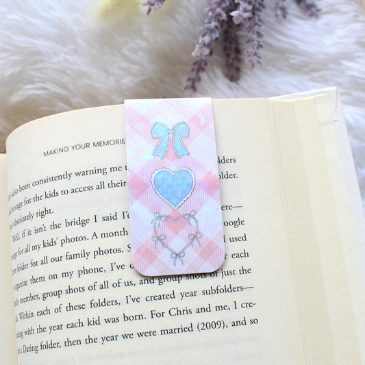 Blue Bow Trio Magnetic Bookmark, Tab Bookmark