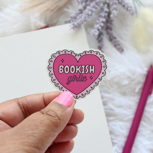 Book Girlie Lace Heart Sticker.