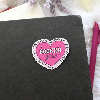 Book Girlie Lace Heart Sticker.