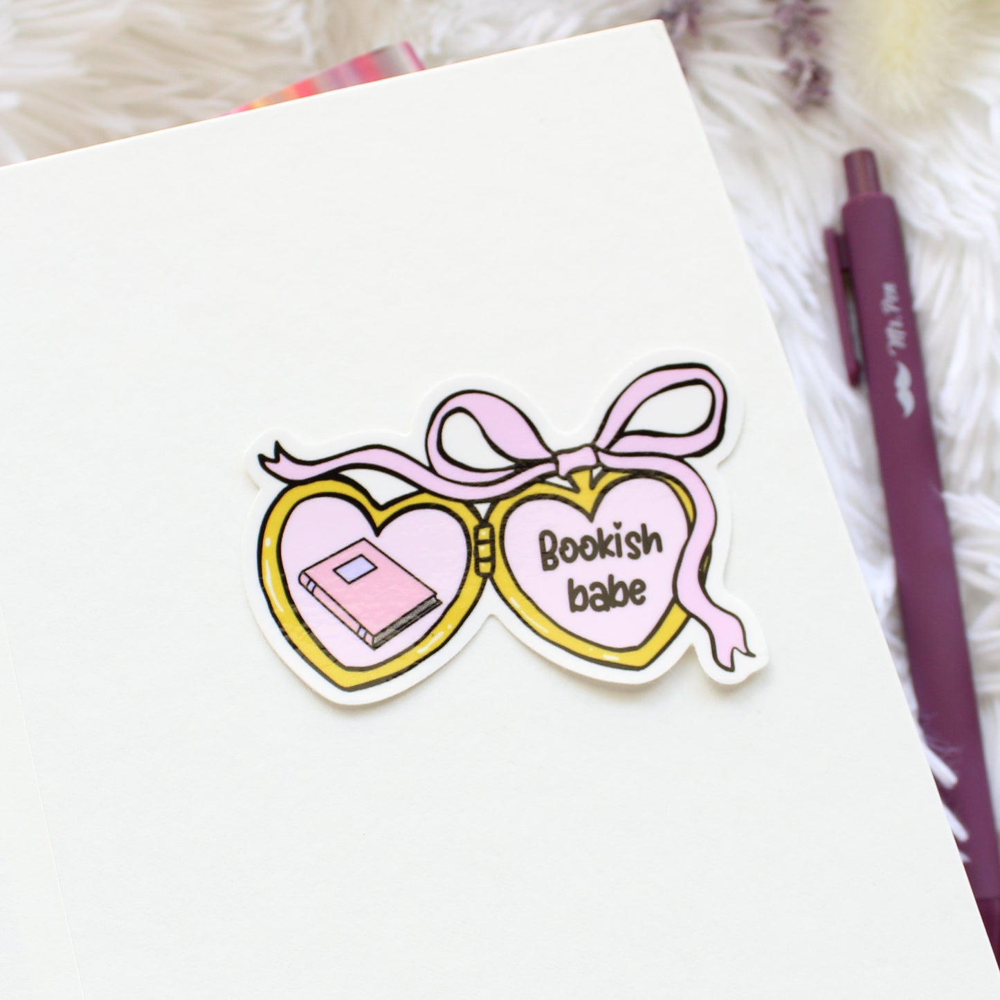 Bookish Babe Locket Sticker