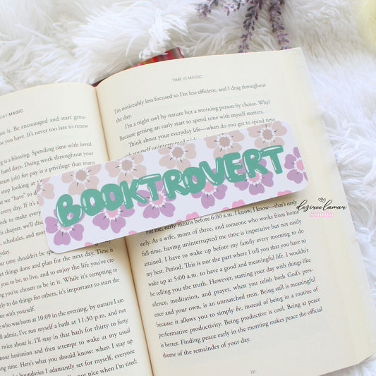 Booktrovert Floral Bookmark