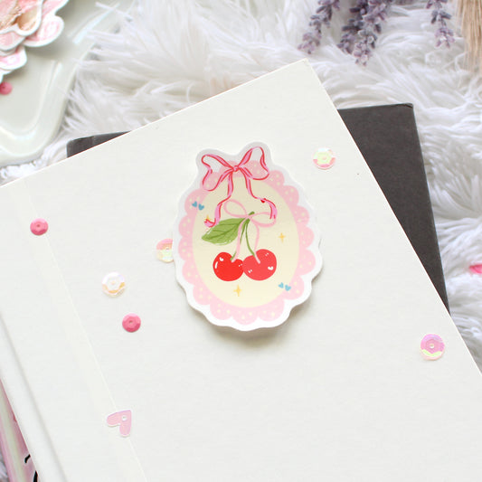 Cherry Scallop Frame Sticker