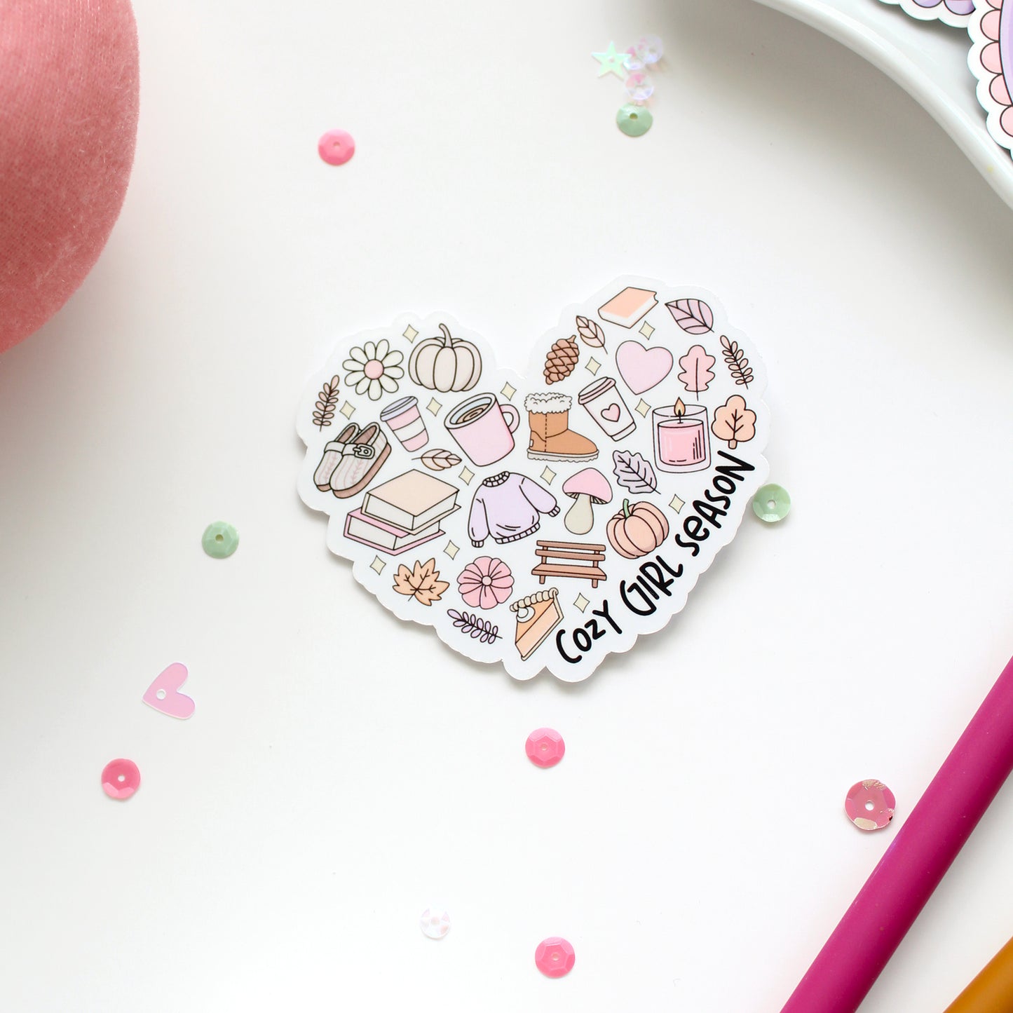 Cozy Girl Season Die-Cut Sticker