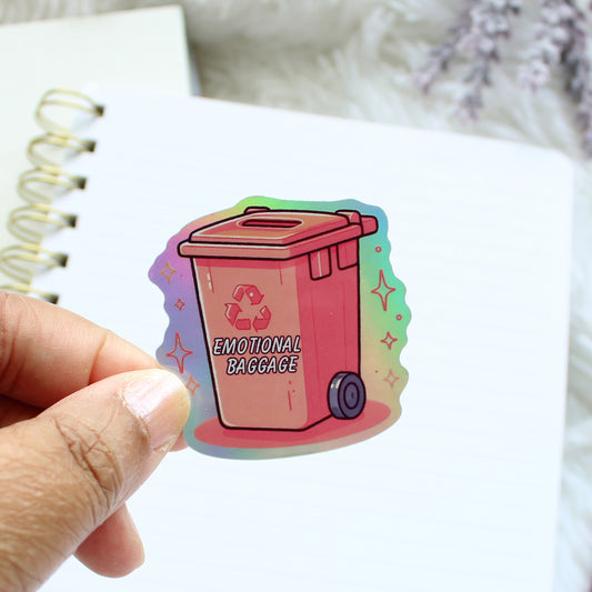 “Holographic Emotional Baggage Vinyl Sticker