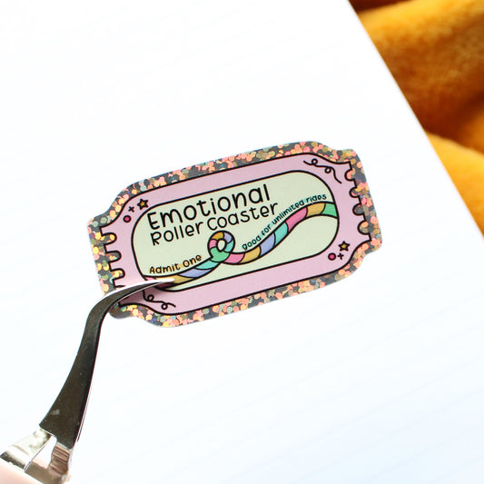 Glitter Emotional Roller Coaster Vinyl Sticker