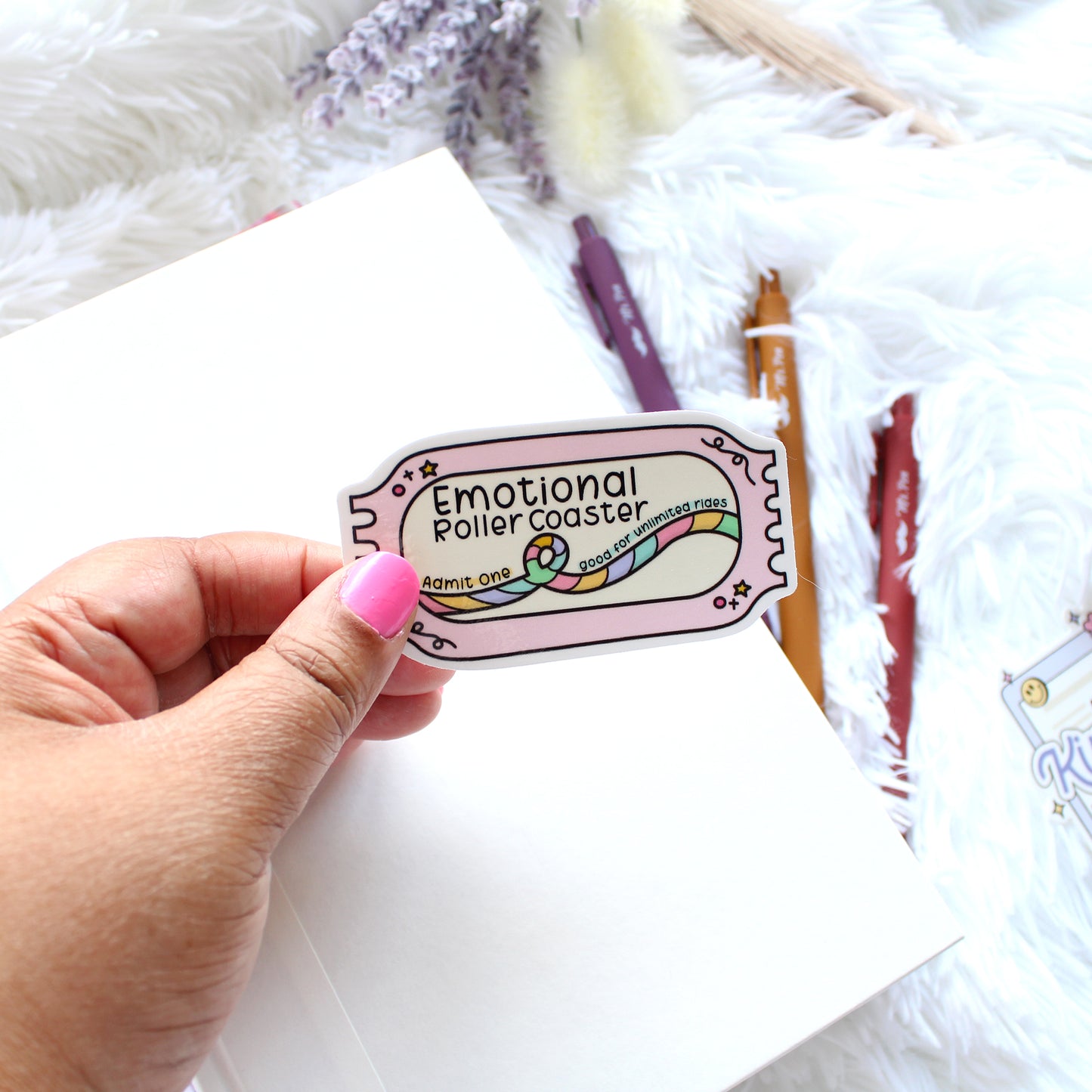 🎢 Emotional Roller Coaster Vinyl Sticker – Admit One to Unlimited Feels! 🎢