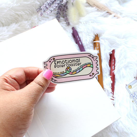 🎢 Emotional Roller Coaster Vinyl Sticker – Admit One to Unlimited Feels! 🎢