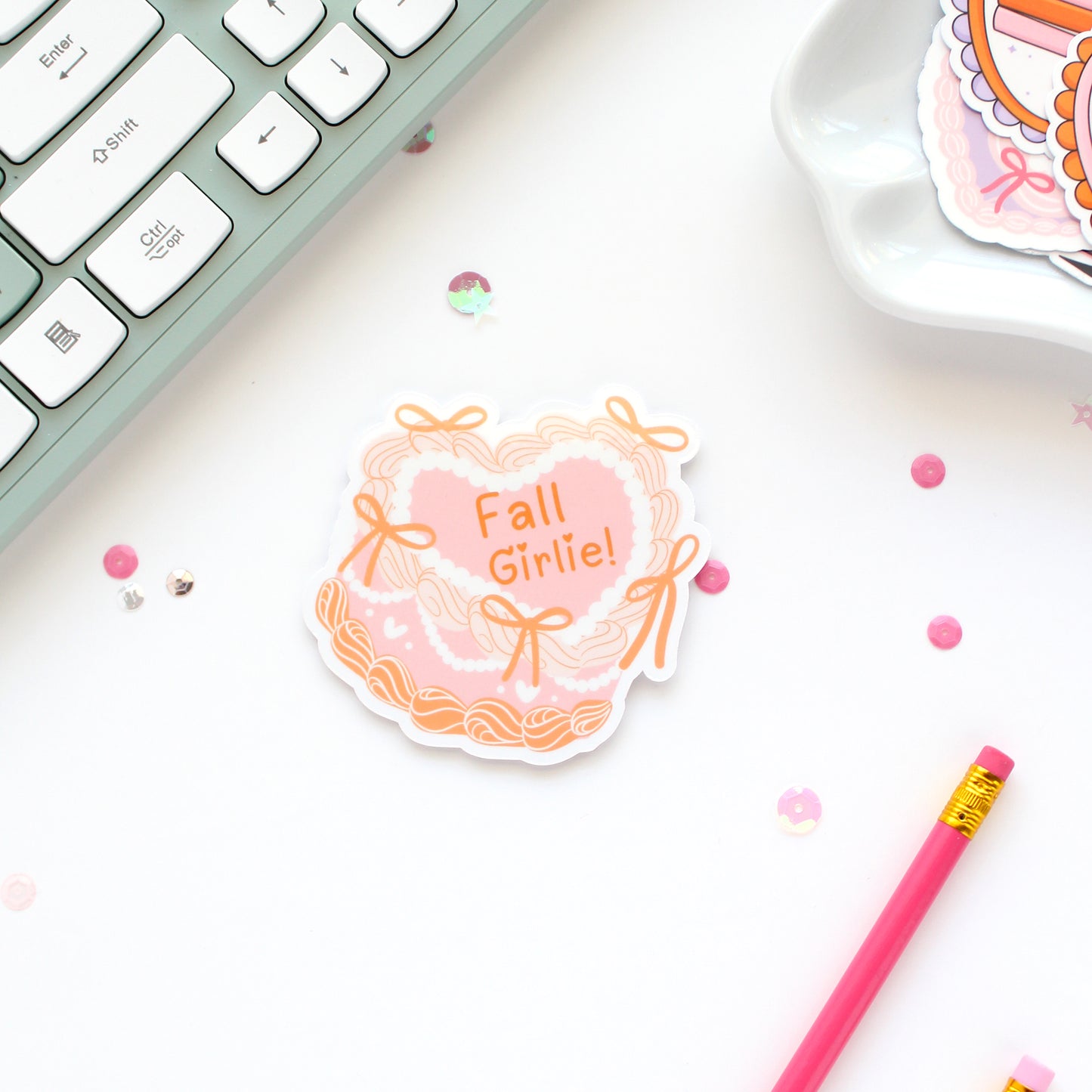 Fall Girlie Cake Die-Cut Sticker