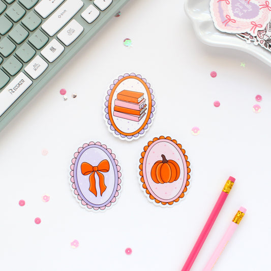 Fall Scallop Frame Sticker Set (includes 3 stickers.