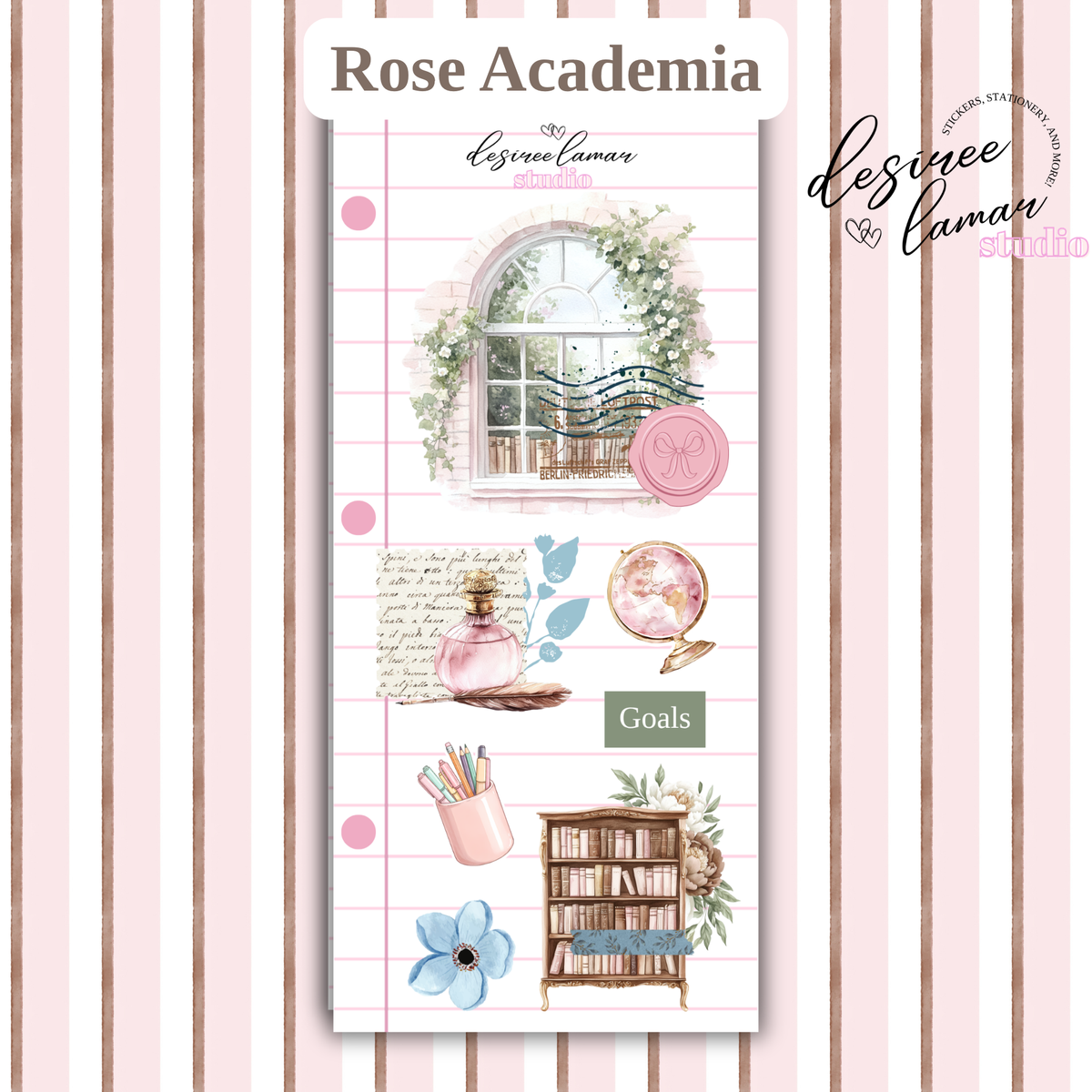 Rose Academia Sticker Sheet Bundle - Includes 8 Sticker Sheets