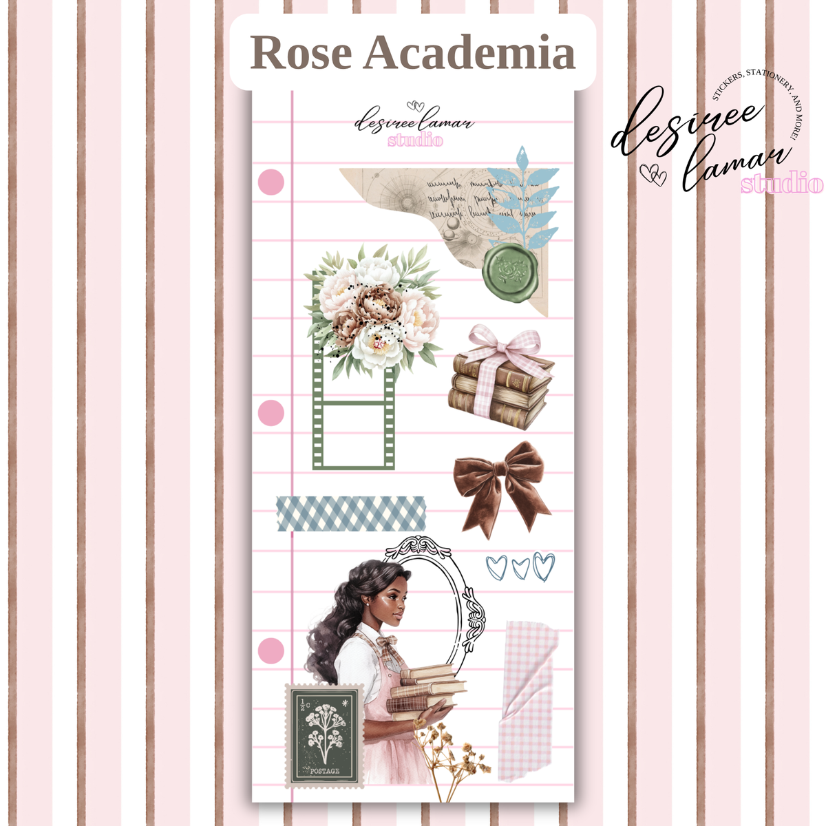 Rose Academia Sticker Sheet Bundle - Includes 8 Sticker Sheets