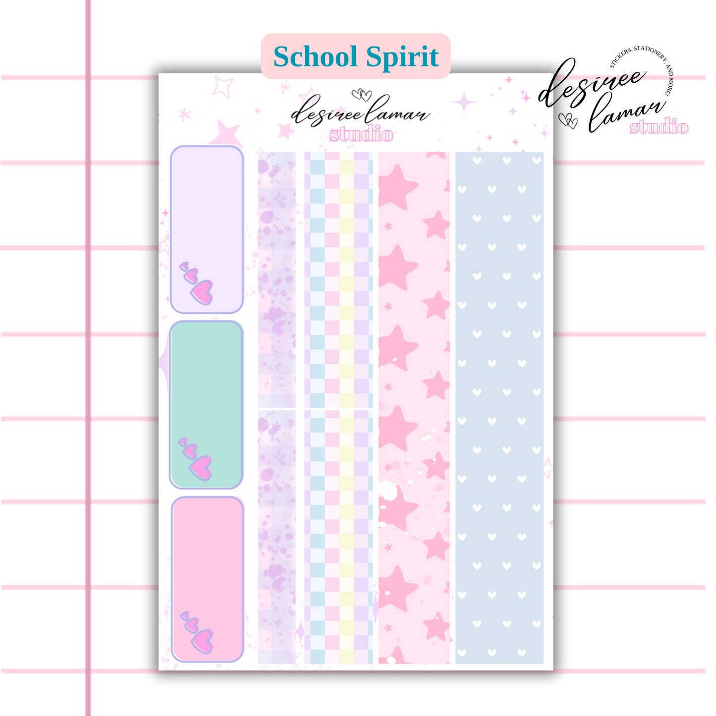 School Spirit Washi Sticker Sheet  - Back to School