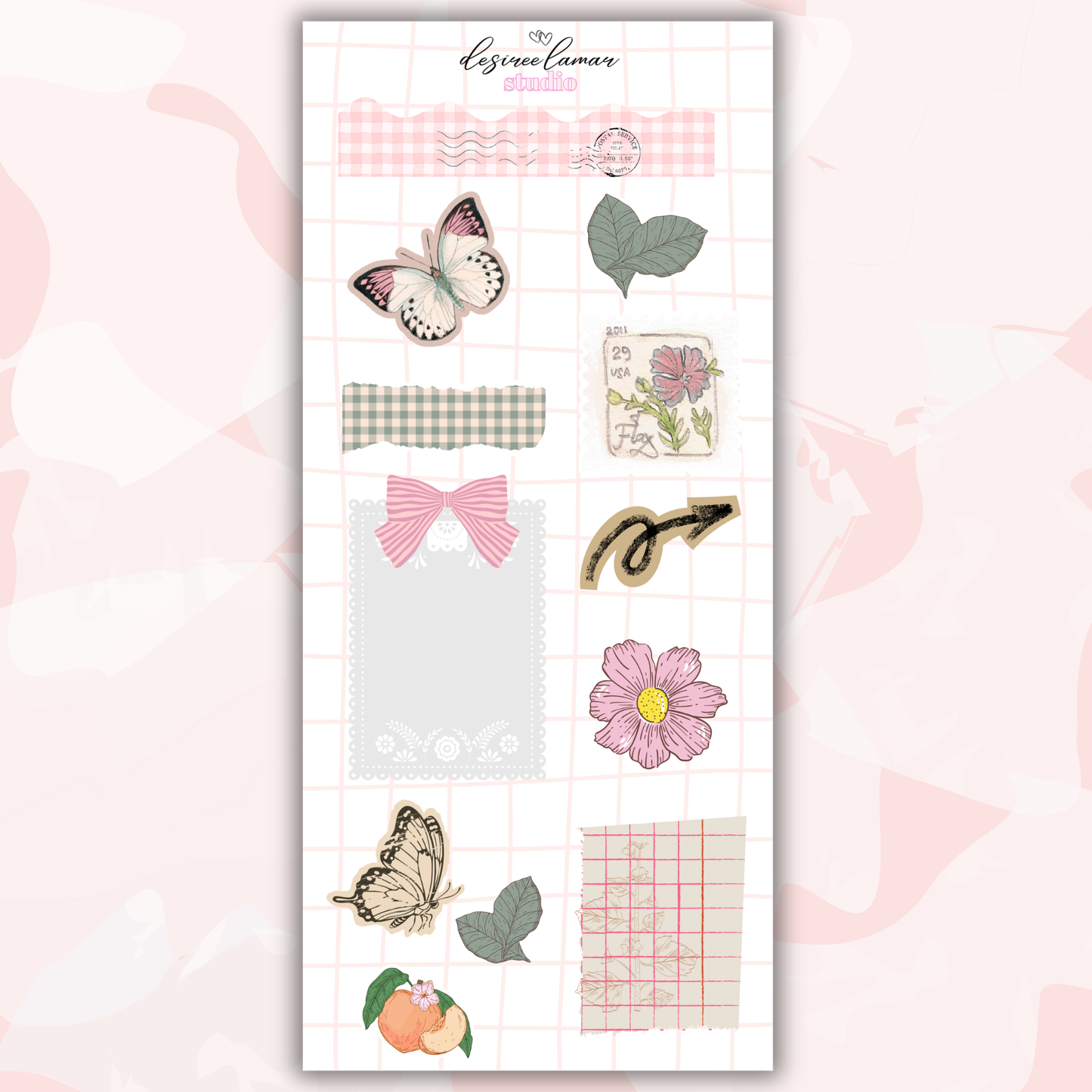 Gingham Garden Collection Bundle Including Alpha and Number  |10 Sticker Sheets