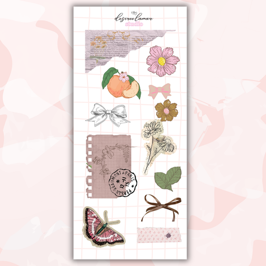 Gingham Garden Sticker Collection | Floral Planner Stickers