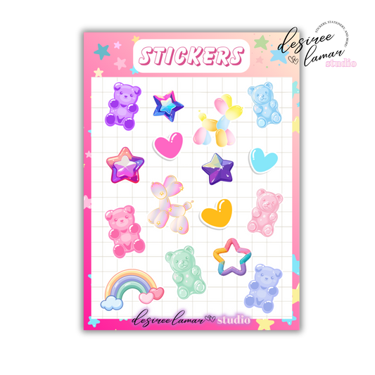 Gummy Bear Mini Sticker Sheet