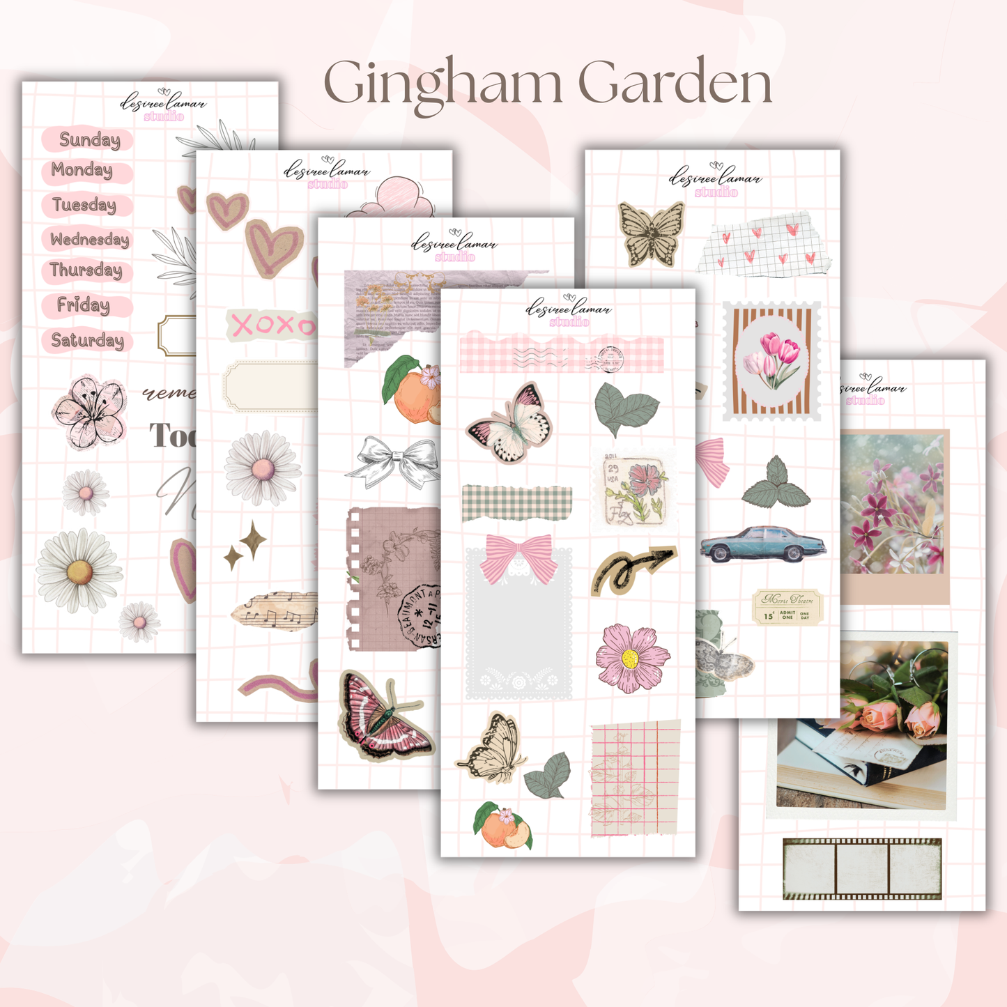 Gingham Garden Collection Bundle | 6 Sticker Sheets