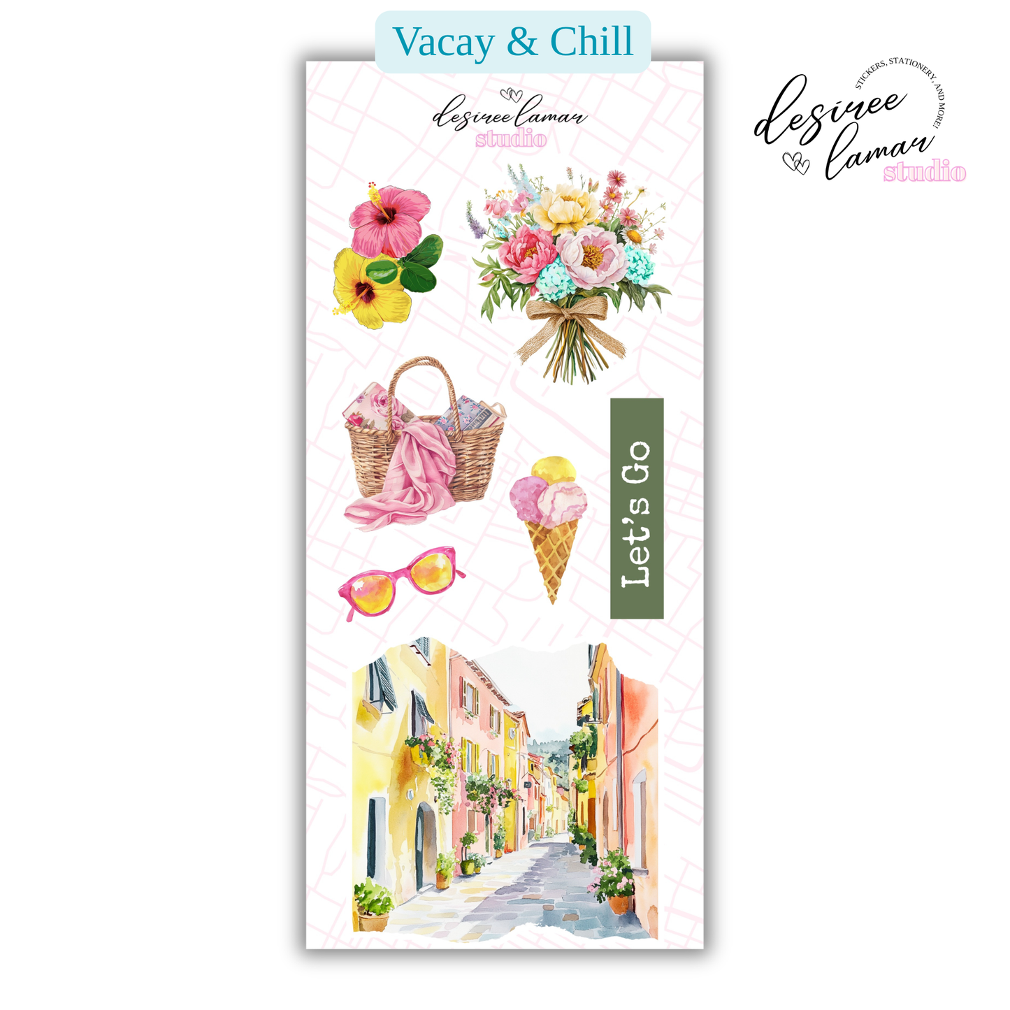 Vacay & Chill Sticker Sheet 4 – Resort & Island Collection