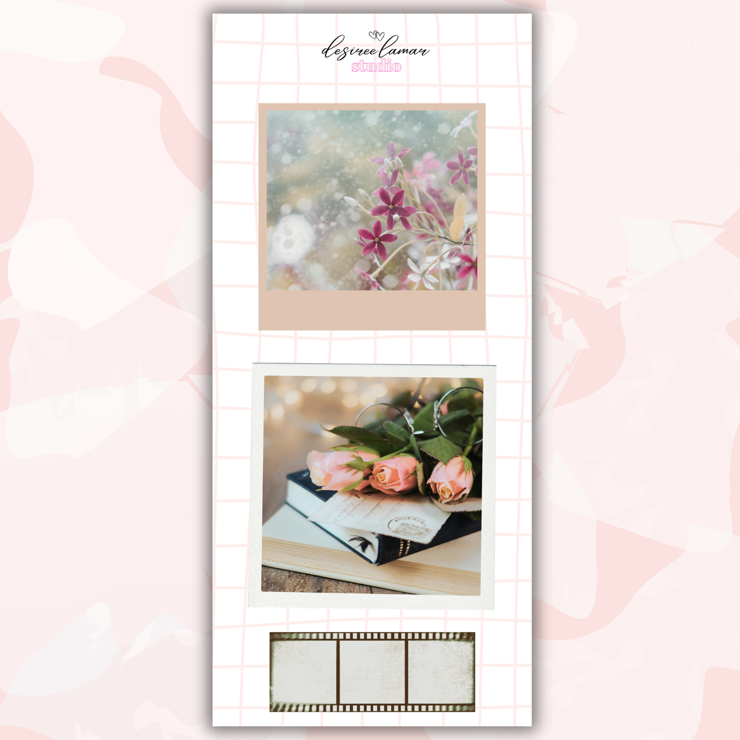Gingham Garden Sticker Collection | Floral Planner Stickers