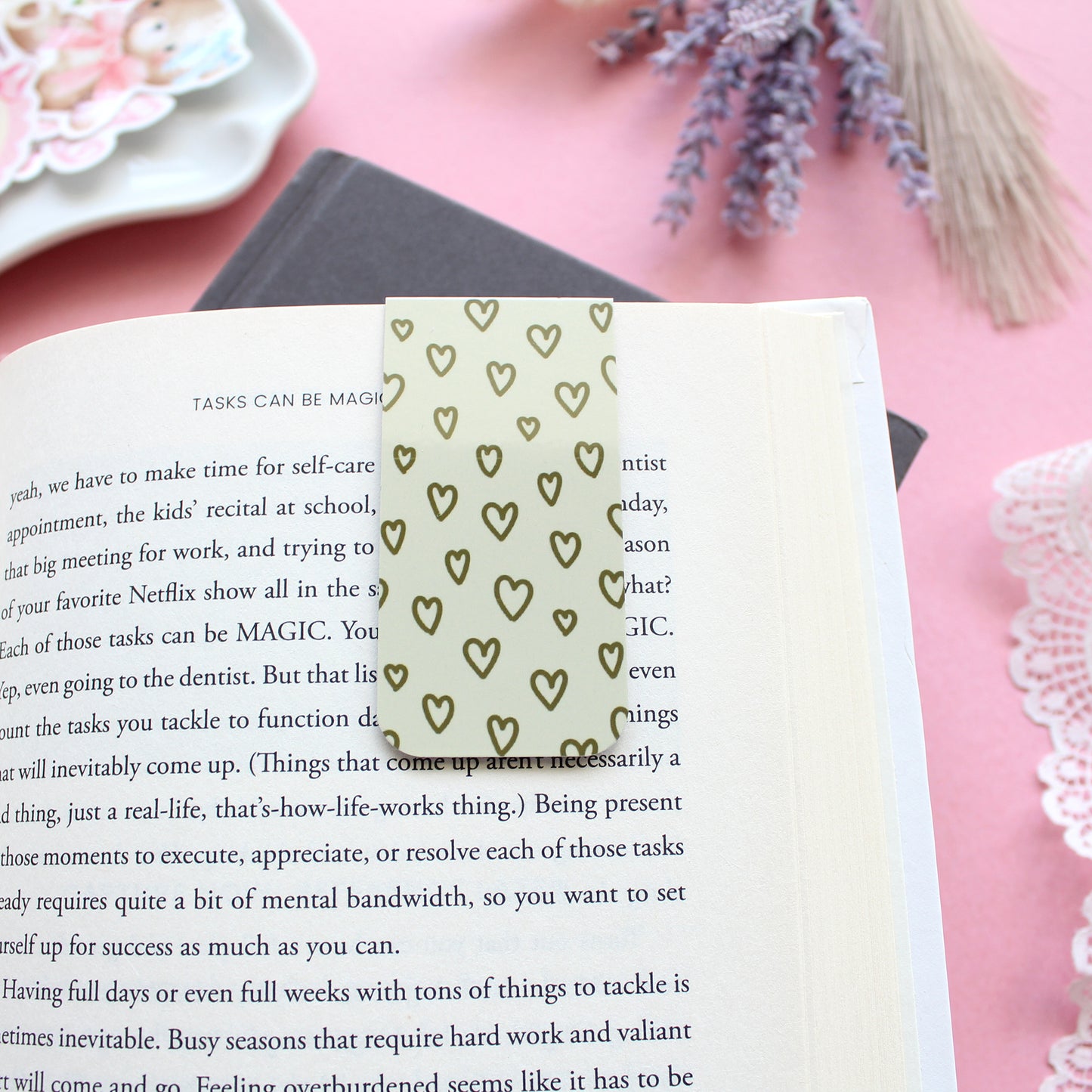 Messy Heart Magnetic Bookmark, Tab Bookmark