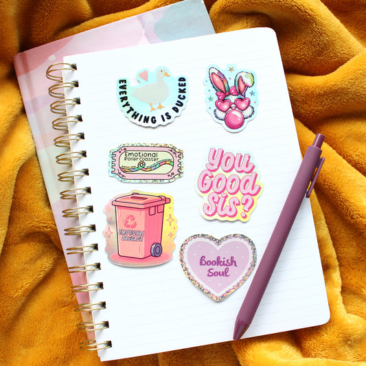 Holographic and Glitter Sticker Pack -  Includes 7 Stickers