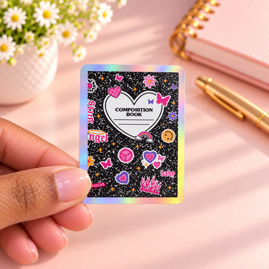 Y2K Notebook Holographic Vinyl Sticker