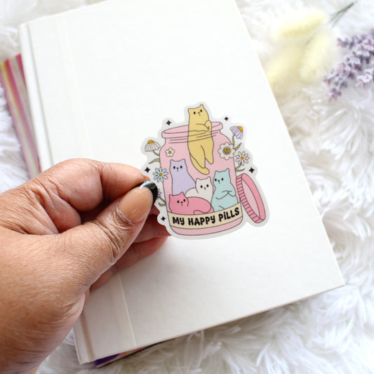 Kitty Happy Pills Sticker